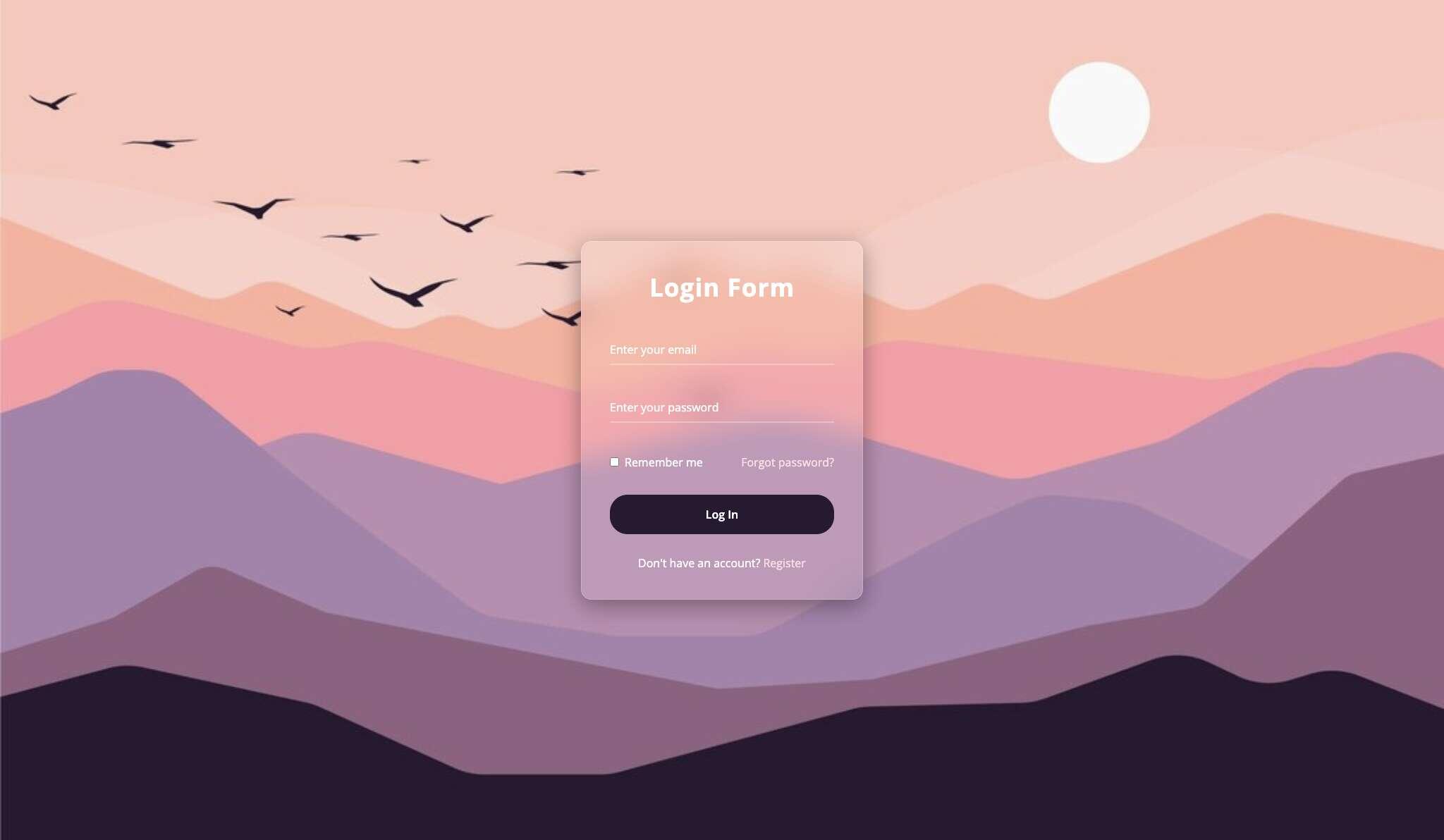 Glassmorphism Login Page - Modern HTML CSS Login Form - Projects Image