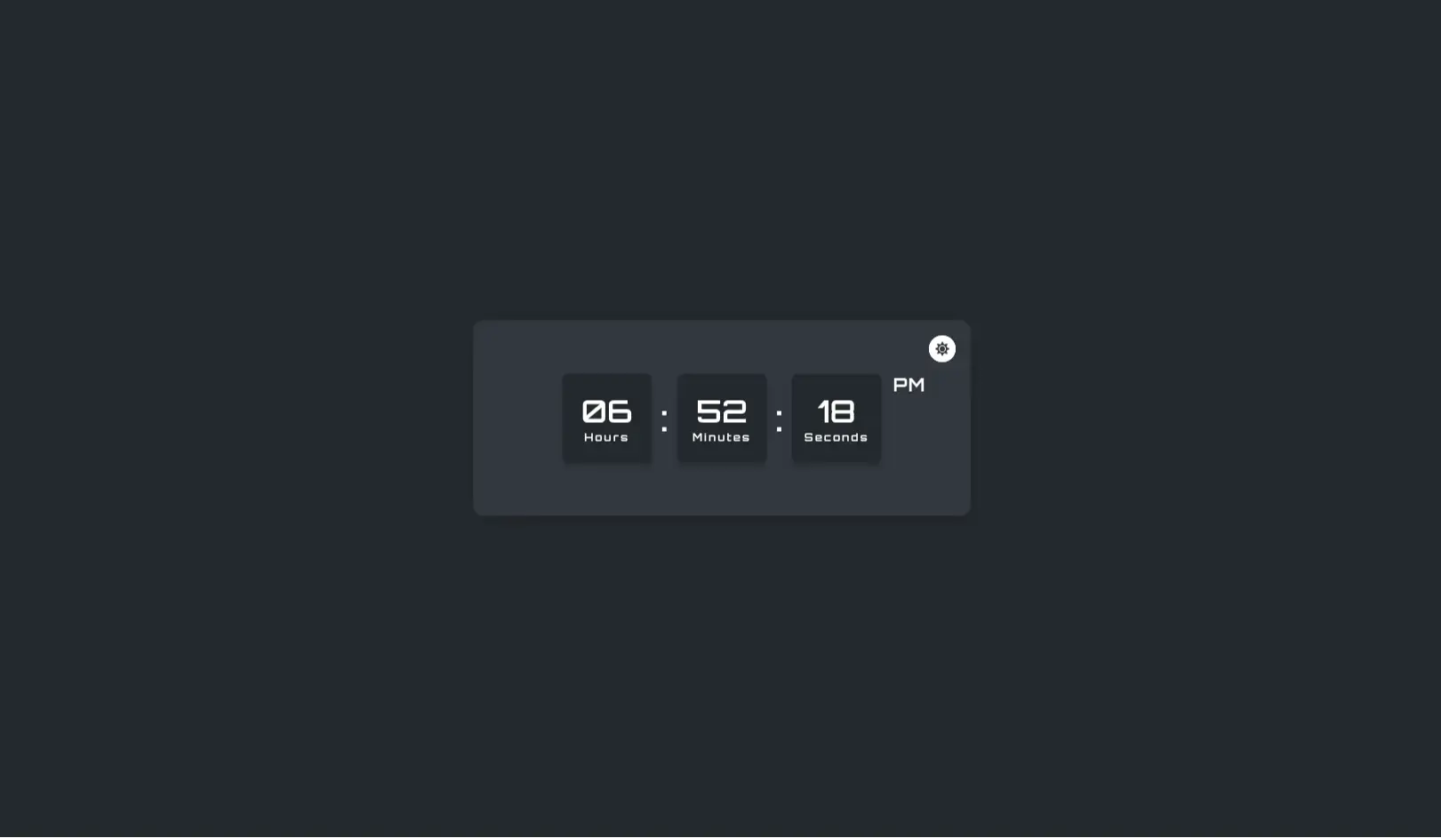 Light & Dark Theme Digital Clock – JavaScript Real-Time Clock UI - Project Thumbnail