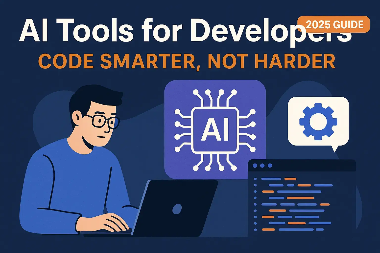 AI Tools for Developers: Code Smarter, Not Harder (2025 Guide) - Blog Cover Image