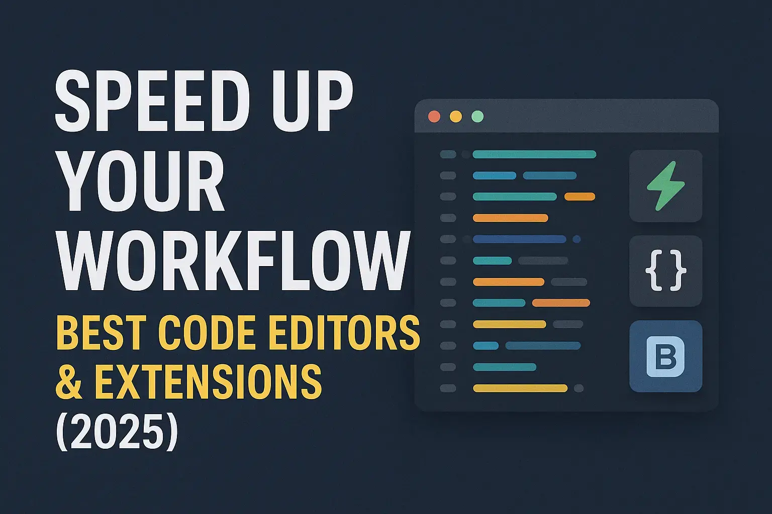 Speed Up Your Workflow: Best Code Editors & Extensions (2025) - Blog Cover Image