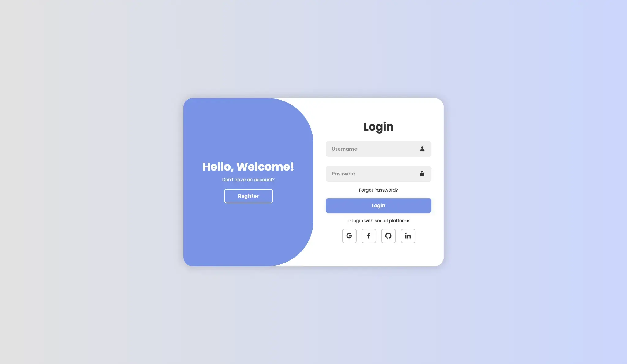 Animated Login and Signup Form using HTML, CSS & JavaScript - Project Thumbnail