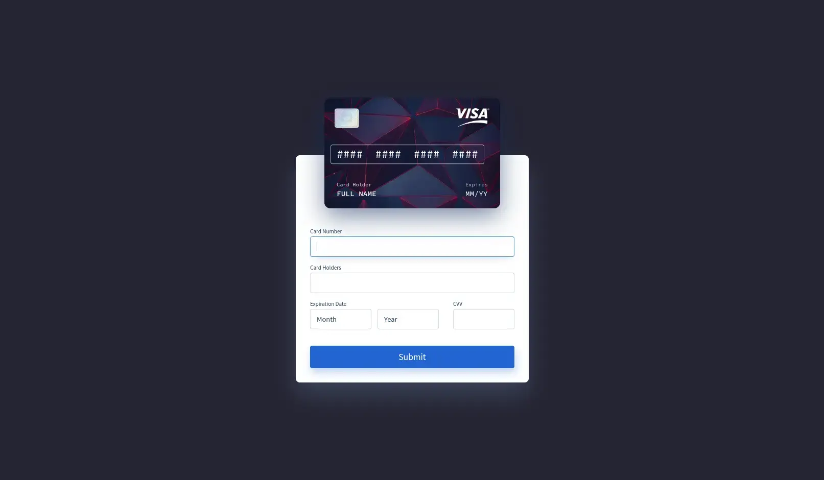 Credit Card Maker Tool in HTML, CSS & JS Online - Projects Image