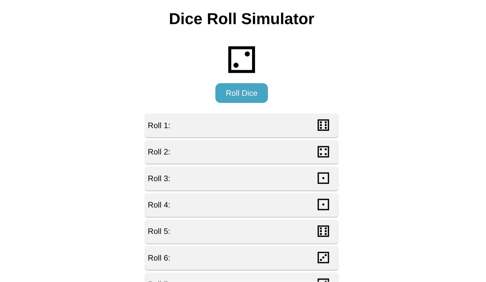 Dice Roll Simulator Game using HTML, CSS & JavaScript - Project Thumbnail