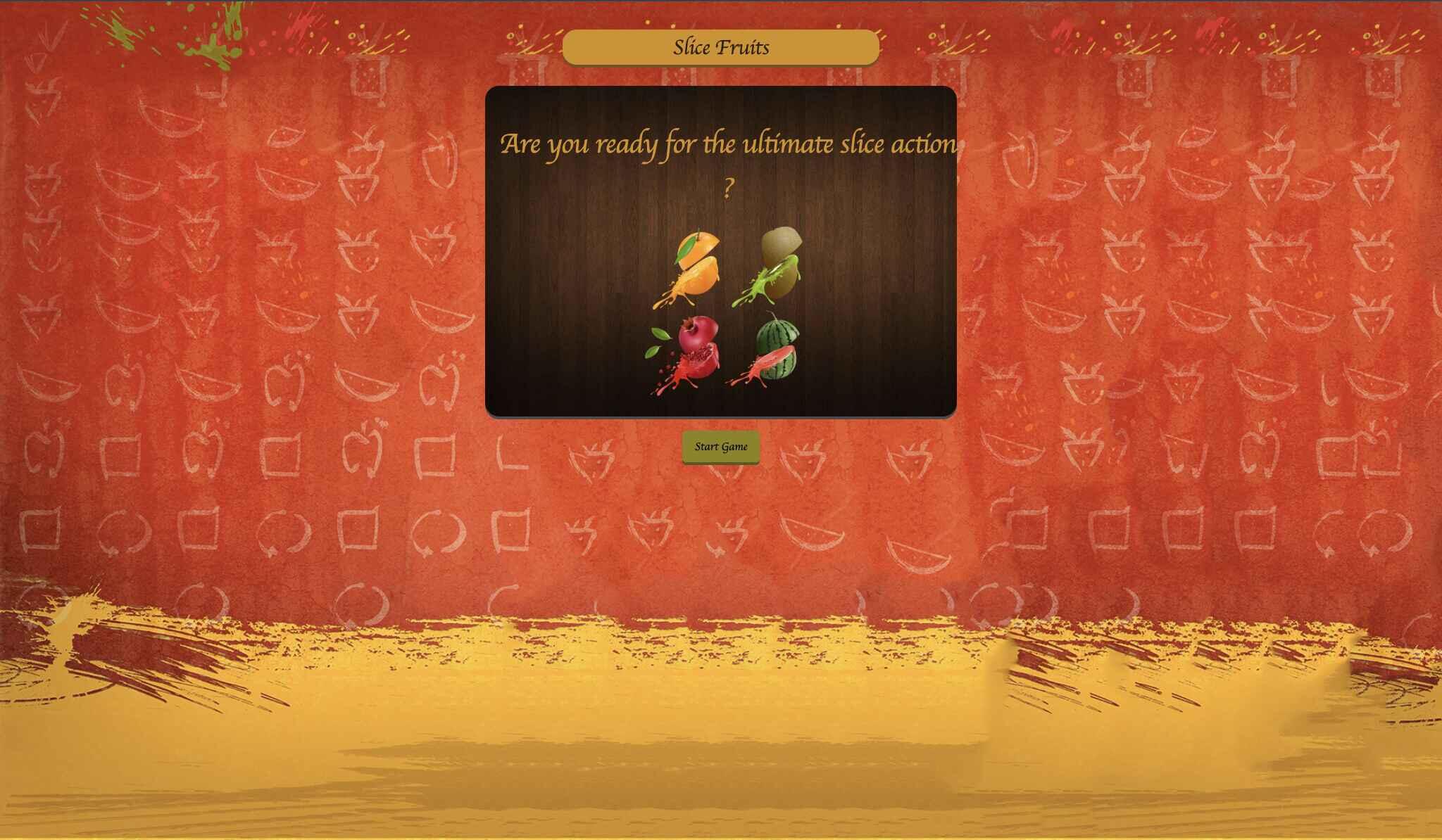 Fruit Slicer Game - HTML CSS JavaScript - Projects Image