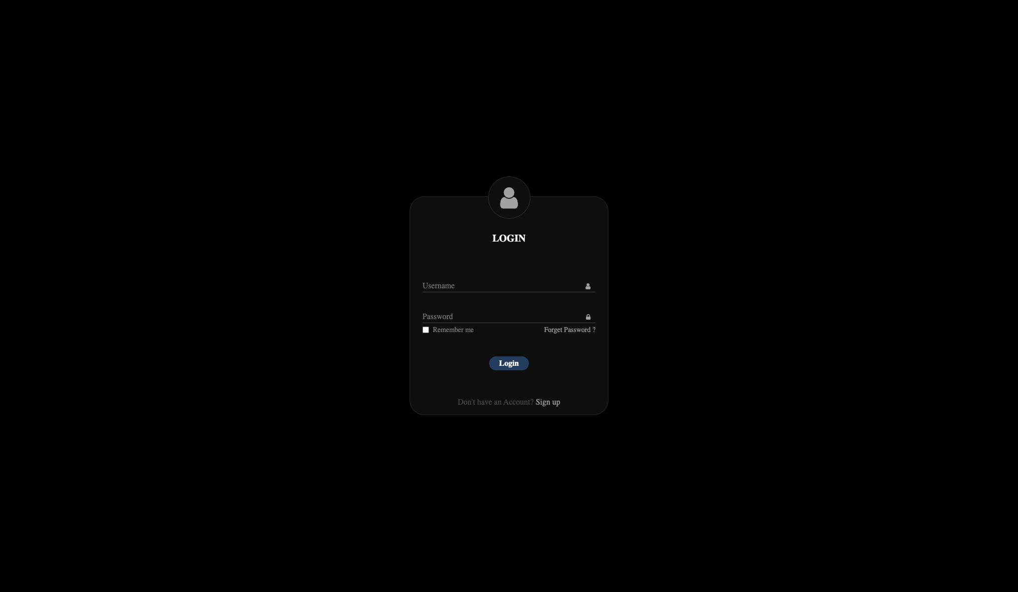 Legend Login Form - HTML CSS JavaScript - Project Thumbnail