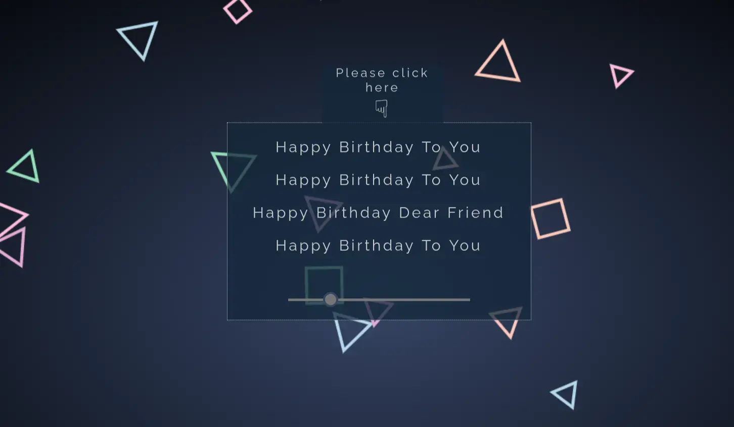 Musical Birthday Wish | HTML CSS JavaScript Animation - Project Thumbnail