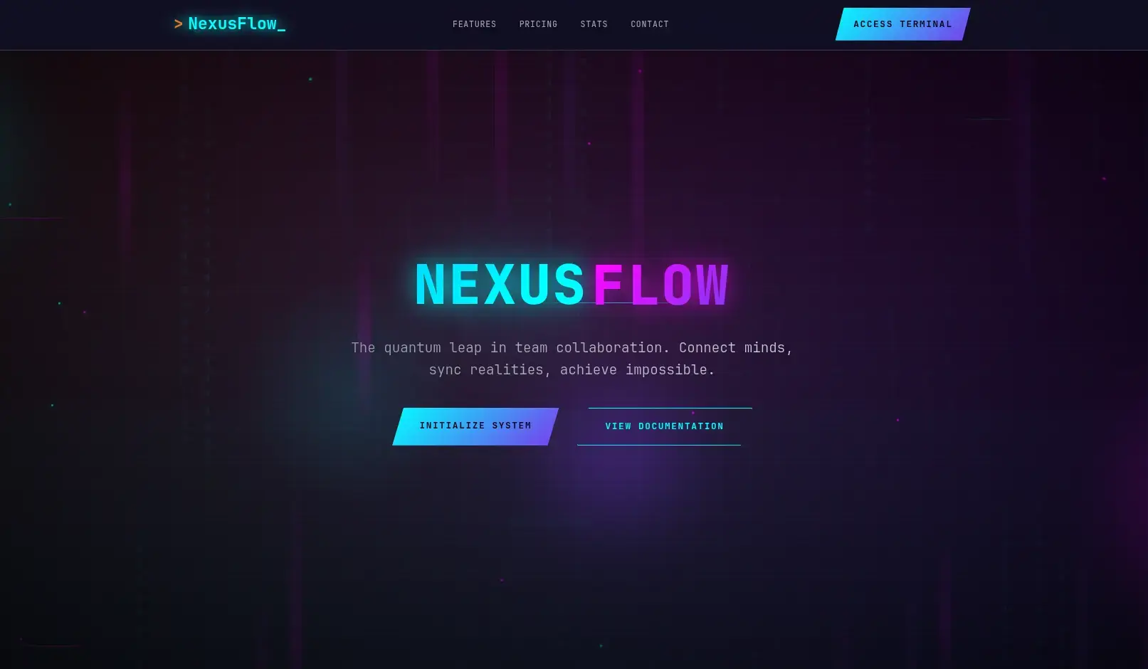 Neon Website Design with HTML, CSS & JS Effects - Projects Image