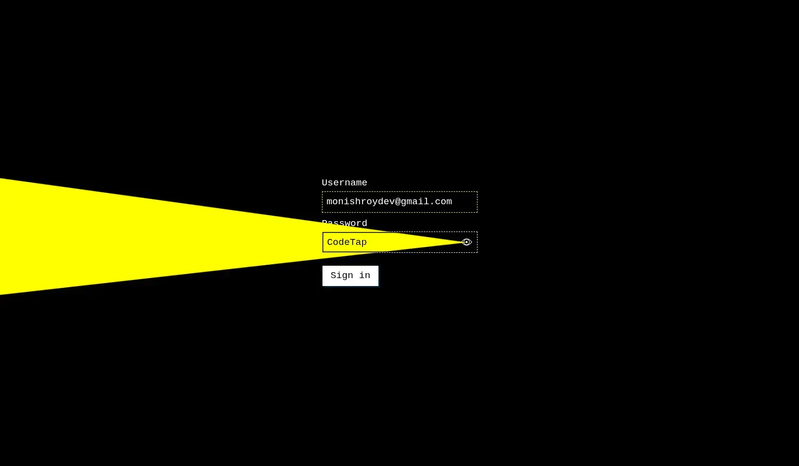 Password Light Login — HTML, CSS & JS Project - Projects Image
