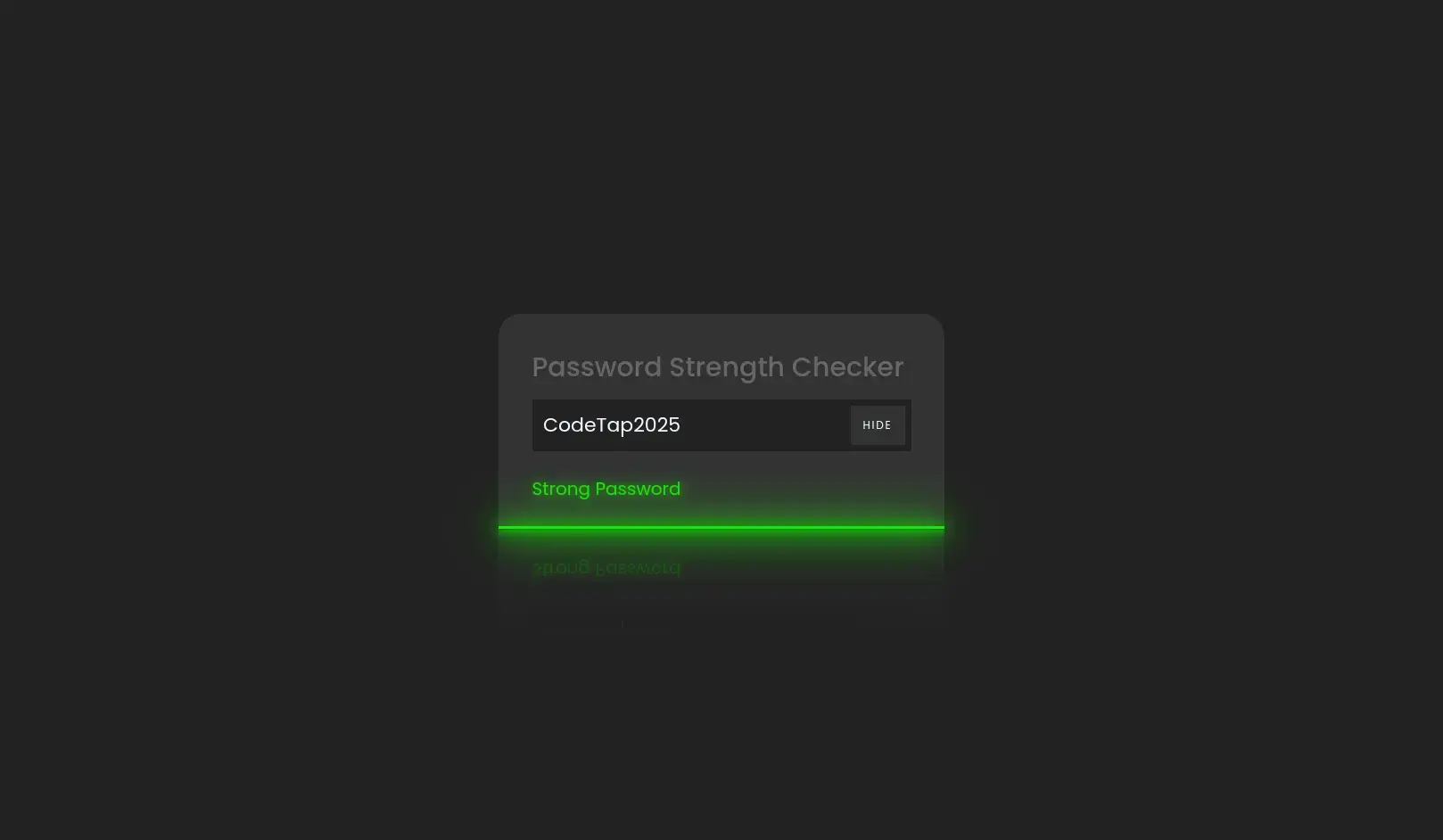 Password Strength Checker in HTML, CSS & JS – Real-Time Password Validator - Project Thumbnail