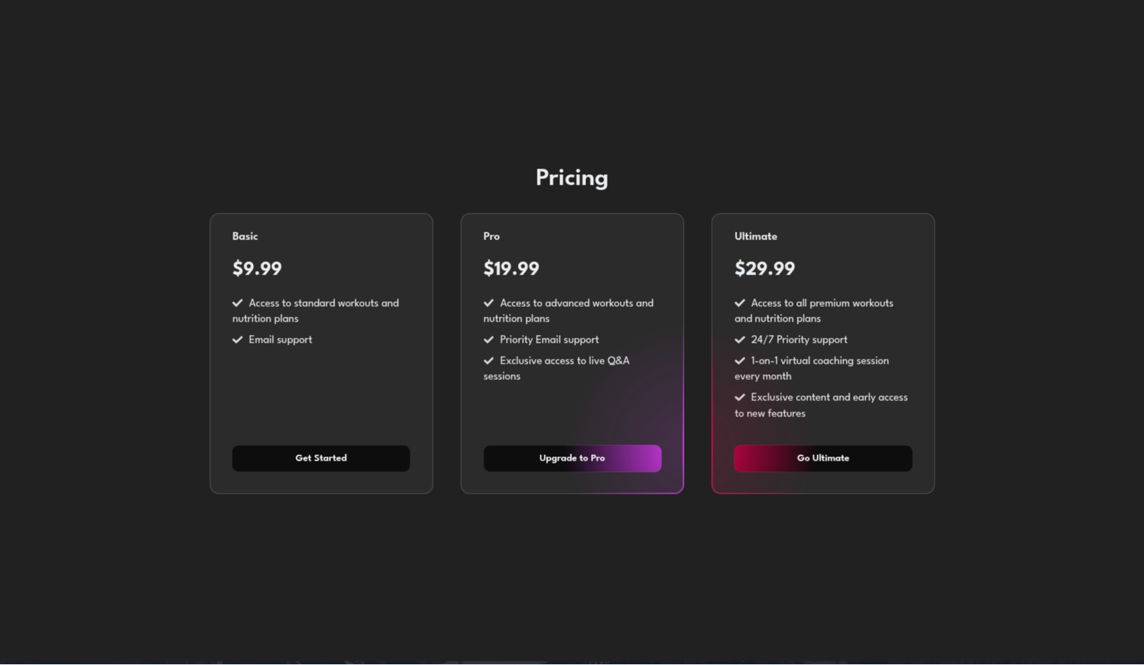 Pricing Glowy Hover Effect using HTML, CSS & JavaScript - Project Thumbnail