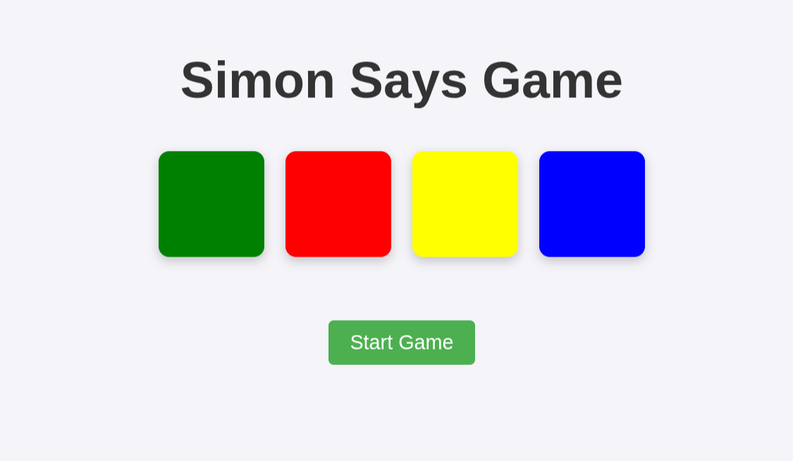 Simon Says Game using HTML, CSS & JavaScript - Project Thumbnail