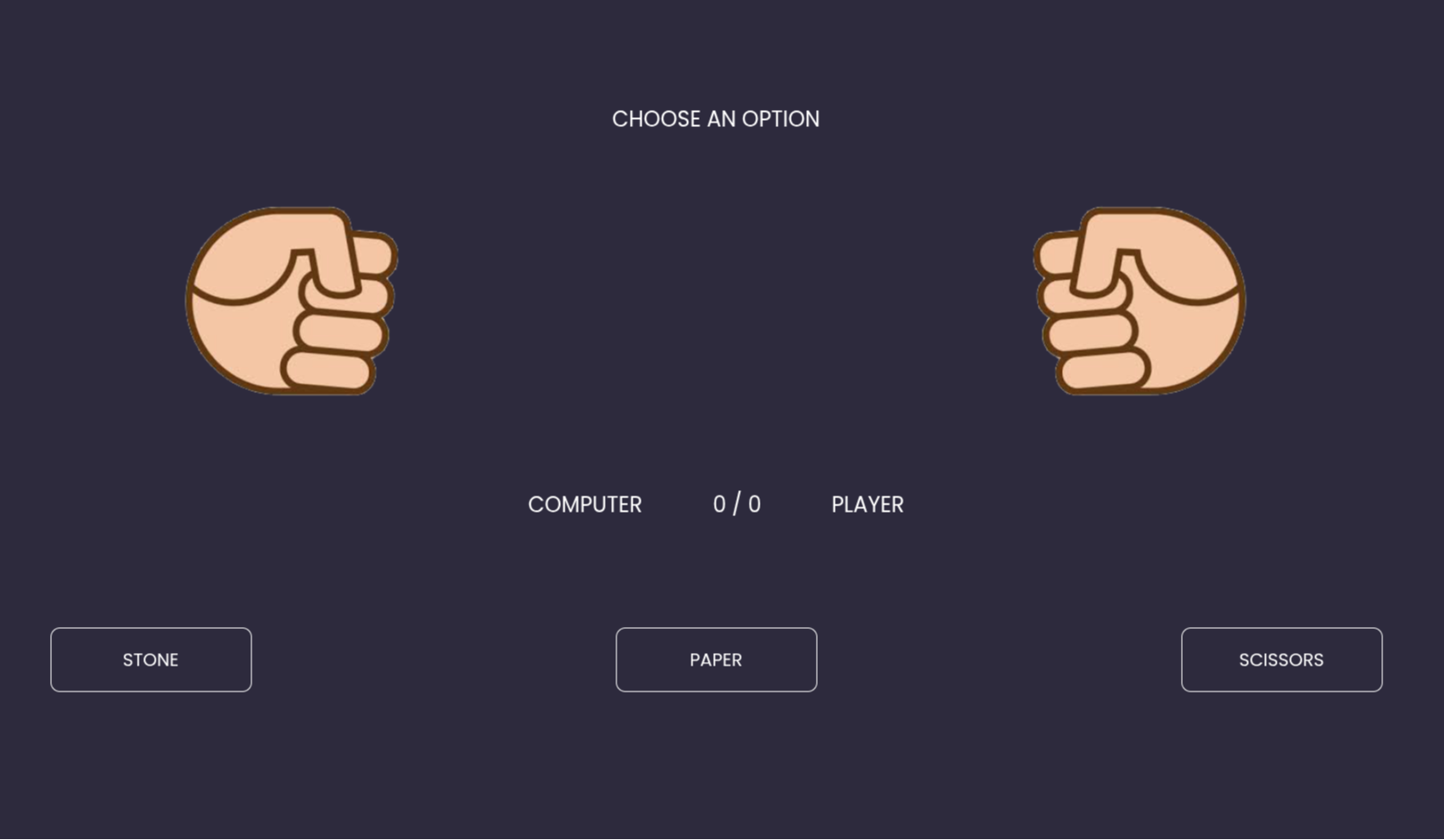 Stone Paper and Scissors Game using HTML, CSS & JavaScript - Project Thumbnail