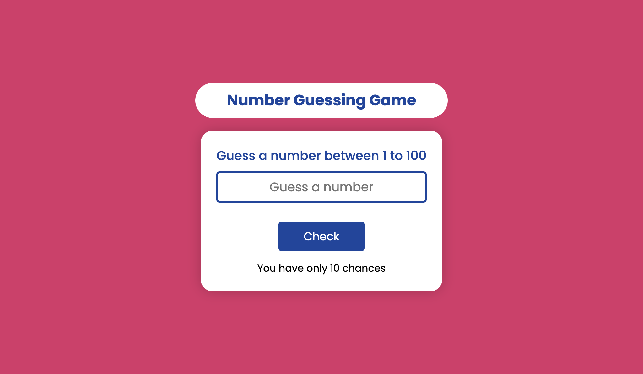 Type Number Guessing Game using HTML, CSS & JavaScript - Project Thumbnail